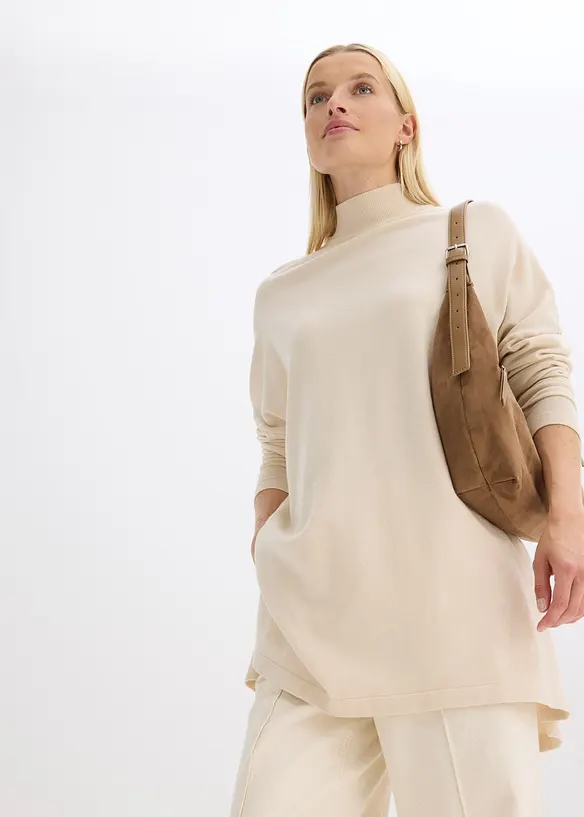 Pull forme cape en viscose mélangée, bonprix