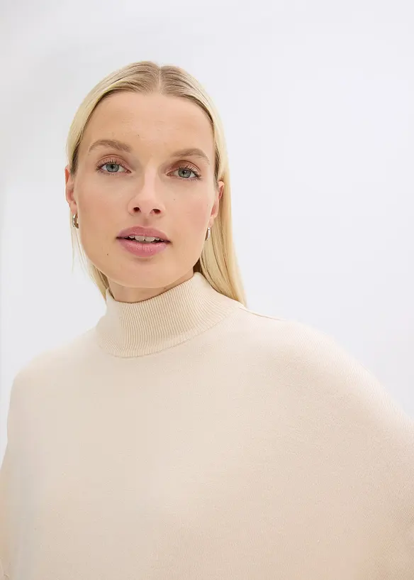 Pull forme cape en viscose mélangée, bonprix