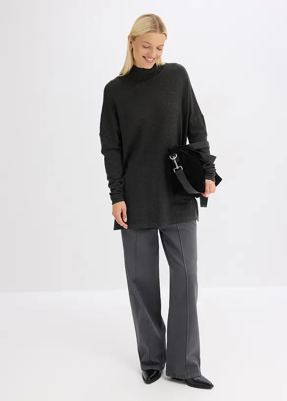 Pull forme cape en viscose mélangée, bonprix