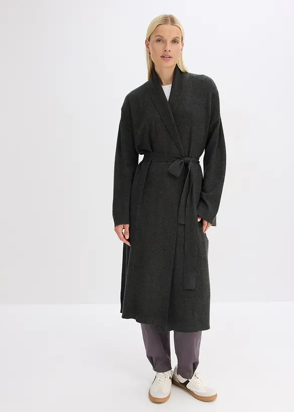 Long gilet en maille douce, viscose majoritaire, bonprix