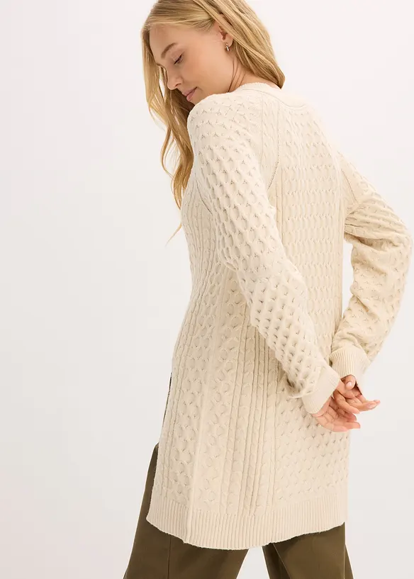 Pull long et fluide en viscose mélangée, bonprix