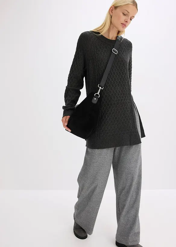 Pull long et fluide en viscose mélangée, bonprix