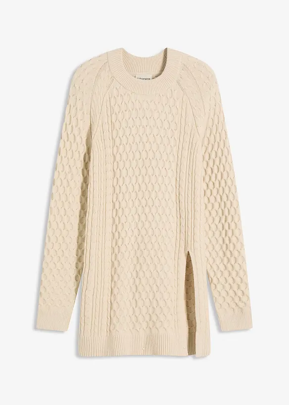 Pull long et fluide en viscose mélangée, bonprix