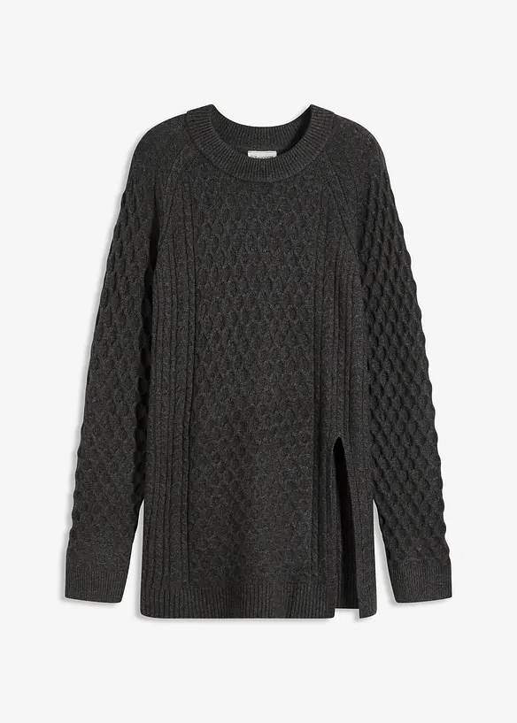 Pull long et fluide en viscose mélangée, bonprix