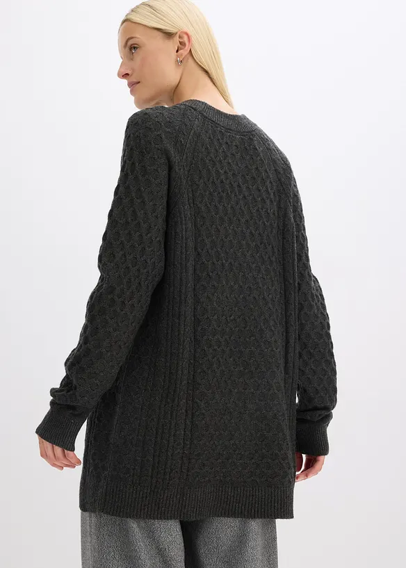 Pull long et fluide en viscose mélangée, bonprix