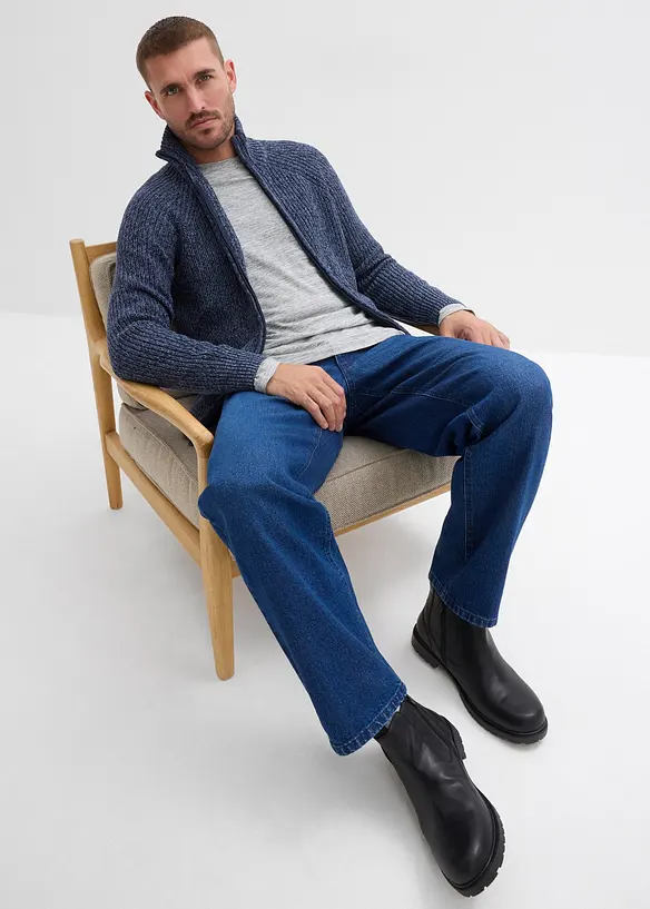 Jean droit extensible, loose, bonprix