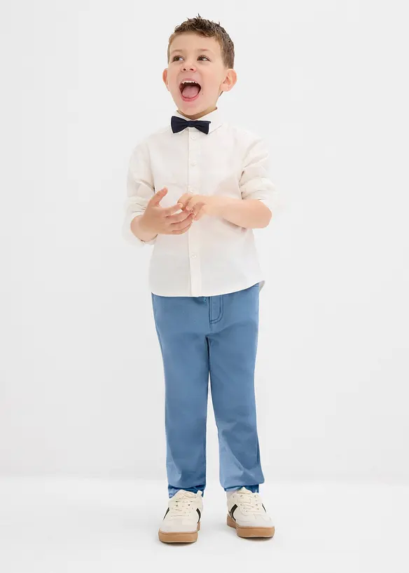 Pantalon droit taille élastiquée 100% coton, Regular, bonprix