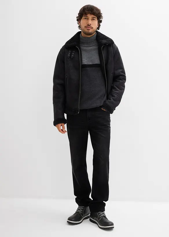 Pull col roulé style color-block, bonprix