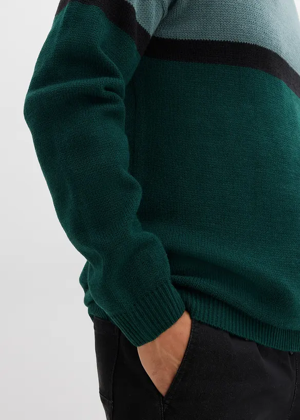 Pull col roulé style color-block, bonprix