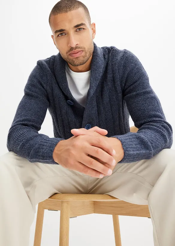 Gilet en maille à motif côtelé, bonprix