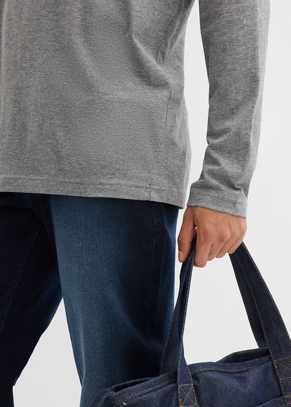 Lot de 2 T-shirts manches longues 100% coton, bonprix