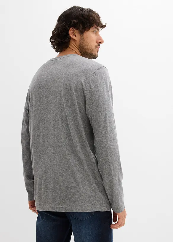 Lot de 2 T-shirts manches longues 100% coton, bonprix