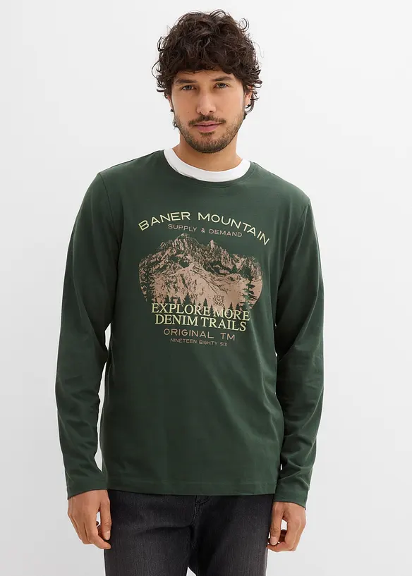 Lot de 2 T-shirts manches longues, bonprix