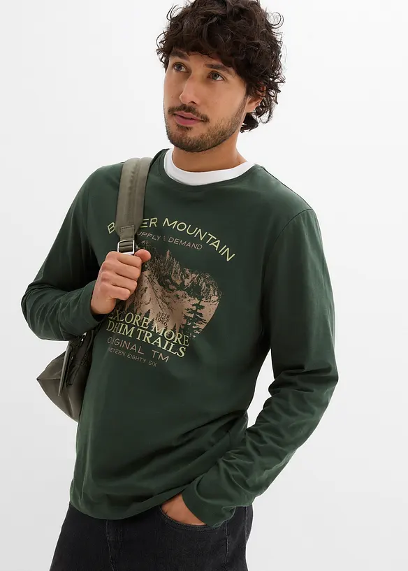 Lot de 2 T-shirts manches longues, bonprix