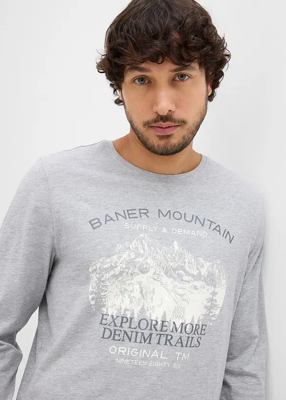 Lot de 2 T-shirts manches longues, bonprix