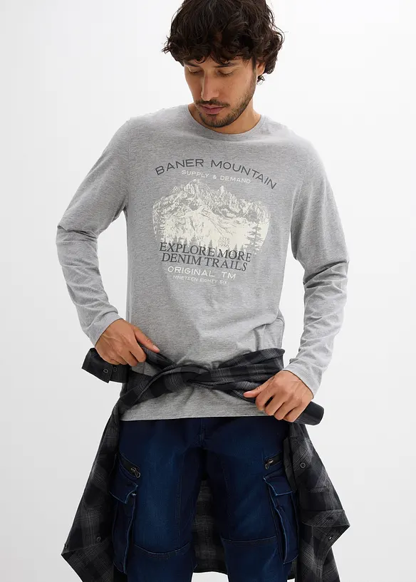 Lot de 2 T-shirts manches longues, bonprix