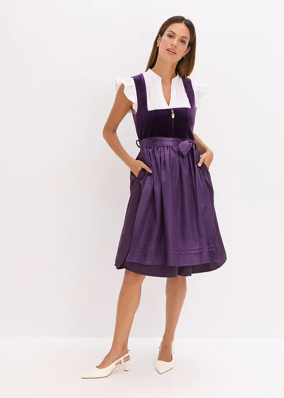 Dirndl avec velours en longueur midi (ens. 2 pces), bonprix