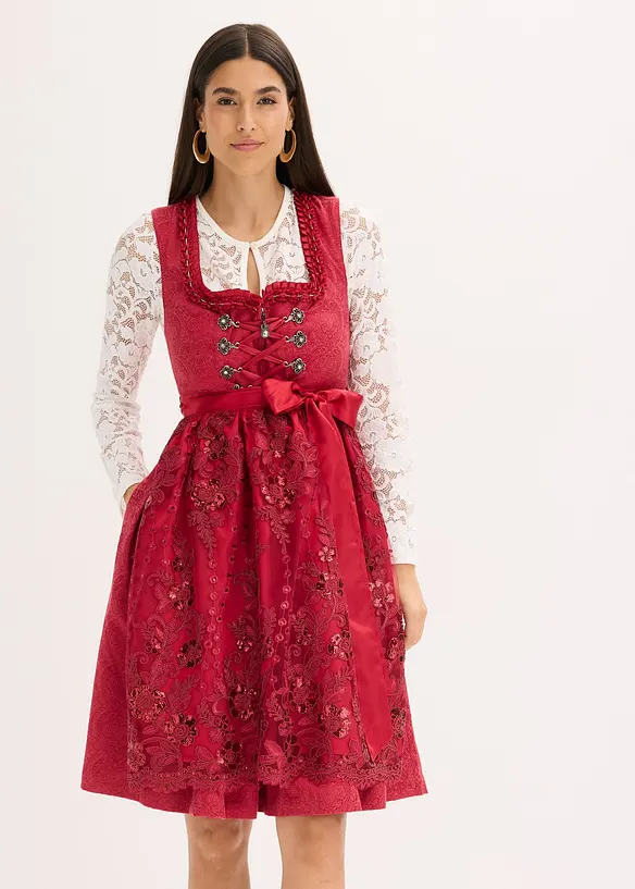 Dirndl avec tablier à sequins (ens. 2 pces), bonprix