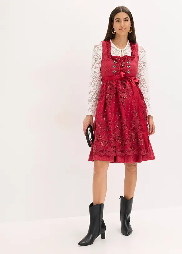 Dirndl avec tablier à sequins (ens. 2 pces), bonprix