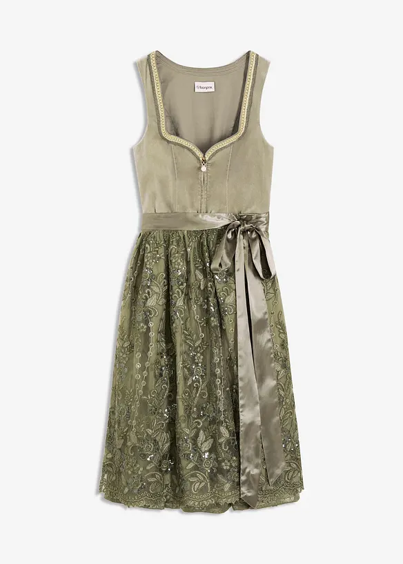 Dirndl avec tablier à sequins (ens. 2 pces), bonprix