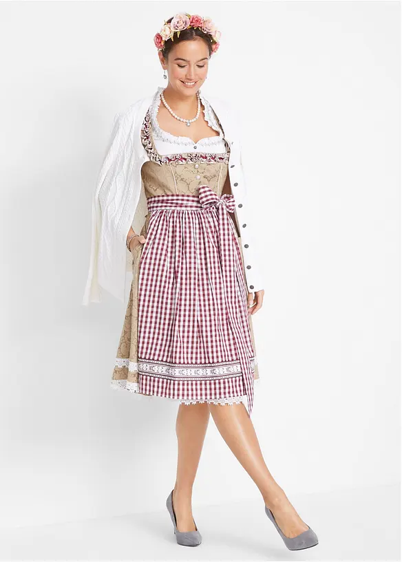 Dirndl avec tablier, longueur genou (ens. 2 pces), bonprix