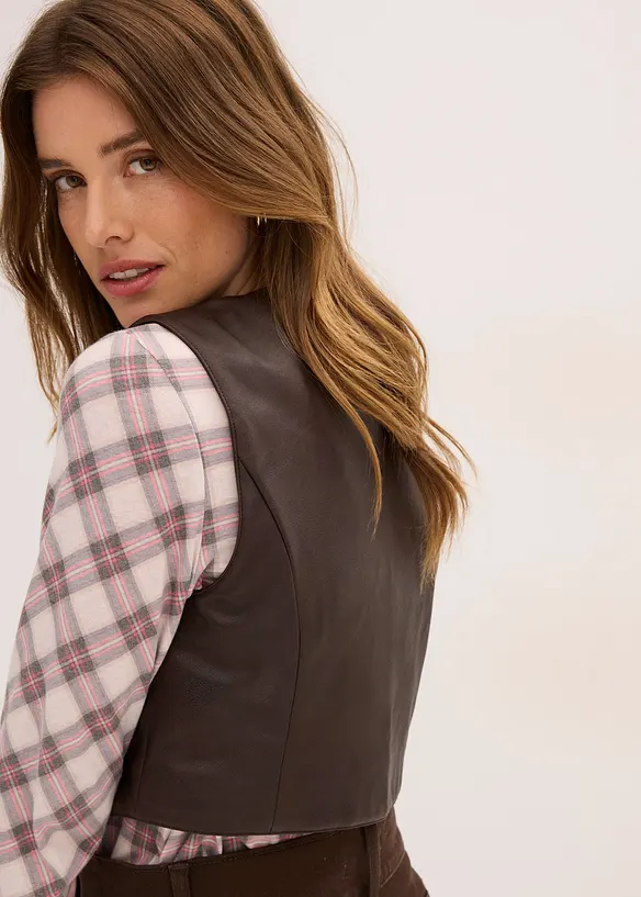 Gilet sans manches enduit, aspect vieilli, bonprix