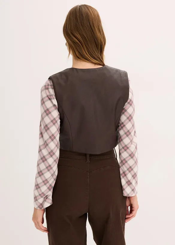 Gilet sans manches enduit, aspect vieilli, bonprix