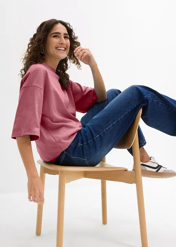 T-shirt épais oversize 100% coton, bonprix