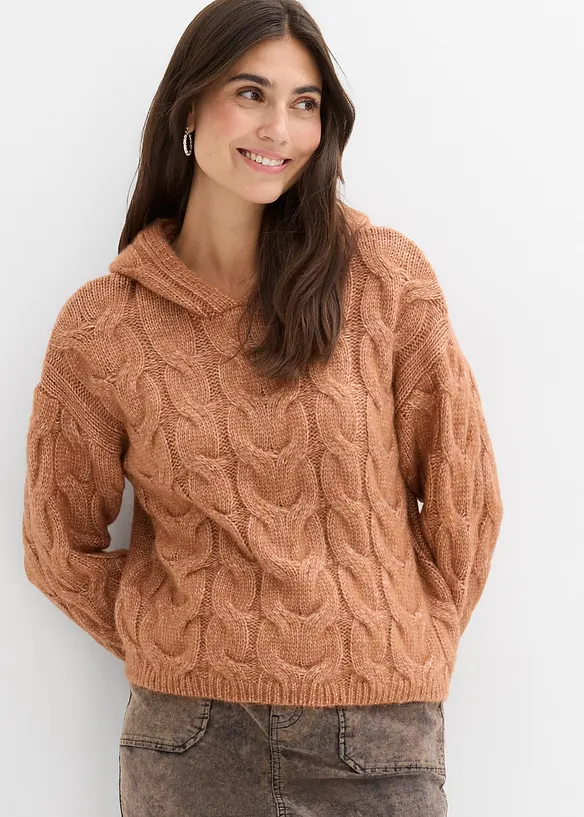 Pull doux en grosse maille contenant de la laine, bonprix