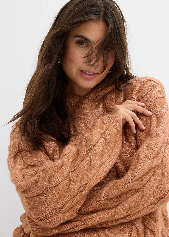 Pull doux en grosse maille contenant de la laine, bonprix