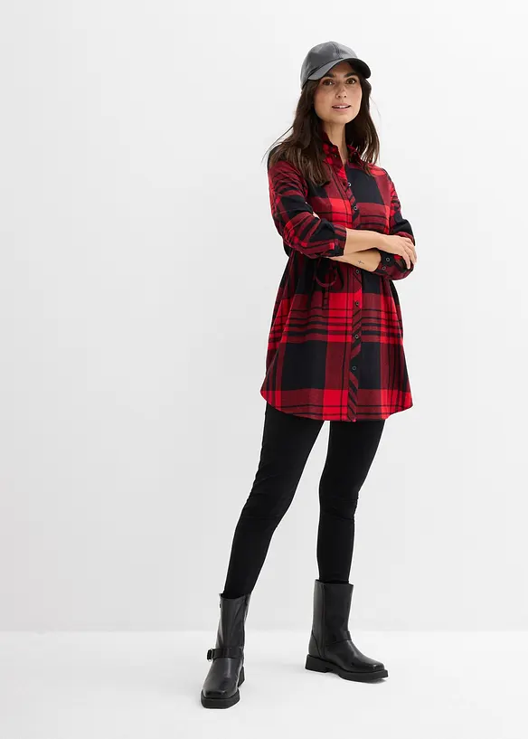 Chemisier long de grossesse/allaitement en flanelle, bonprix