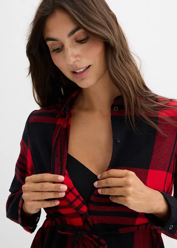 Chemisier long de grossesse/allaitement en flanelle, bonprix