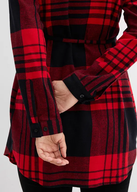 Chemisier long de grossesse/allaitement en flanelle, bonprix