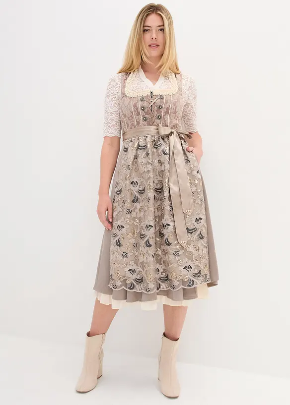 Dirndl avec tablier &agrave; sequins, bonprix
