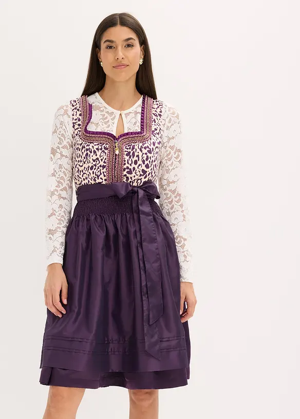 Dirndl avec tablier brodé (ens. 2 pces), bonprix