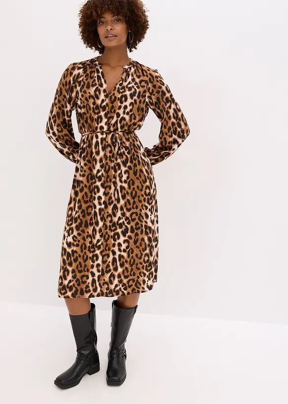 Robe midi en satin fluide, bonprix