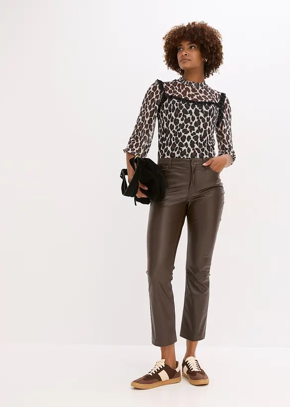 T-shirt en mesh doux et dentelle, bonprix