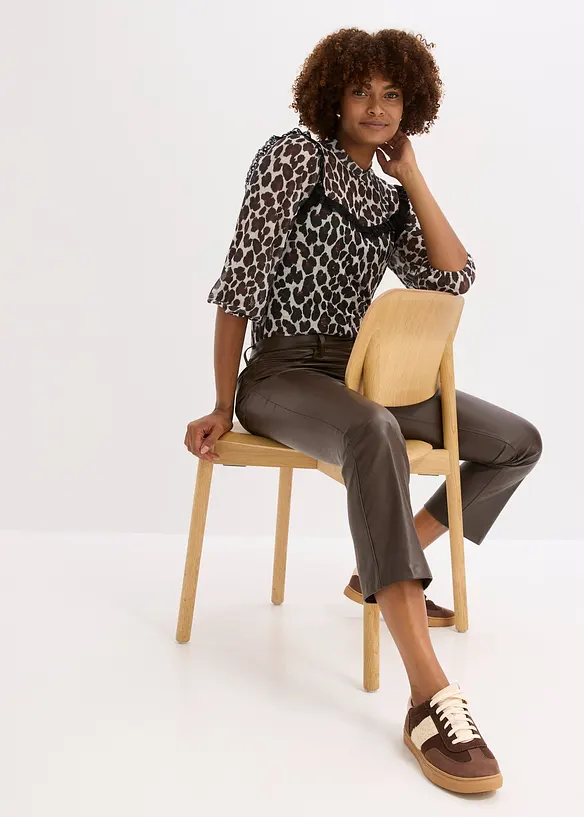 T-shirt en mesh doux et dentelle, bonprix