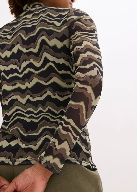 T-shirt manches longues en mesh doux, bonprix