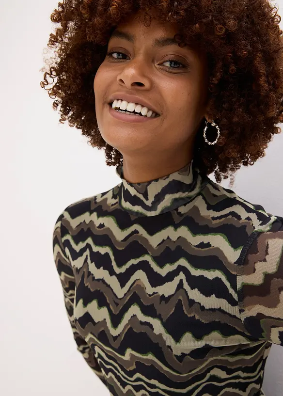 T-shirt manches longues en mesh doux, bonprix