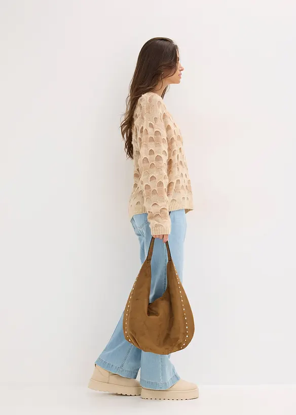 Pull oversize en doux mélange laine et alpaga, bonprix