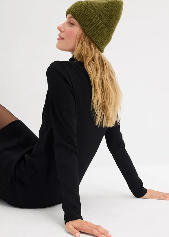 Robe en jersey côtelé extensible et épais, bonprix