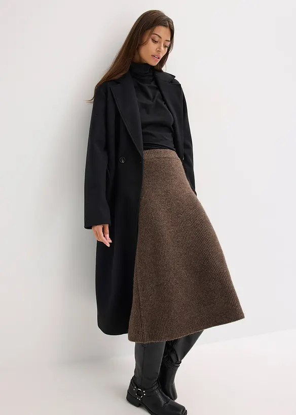 Jupe midi en maille, bonprix