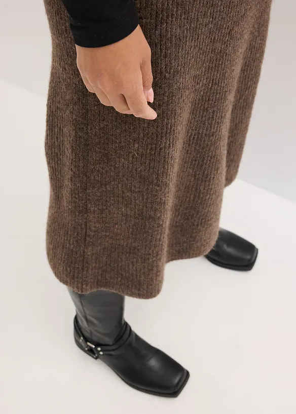 Jupe midi en maille, bonprix