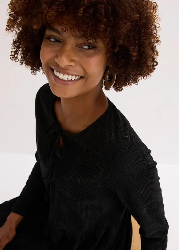 Robe courte en velours côtelé à carreaux, bonprix