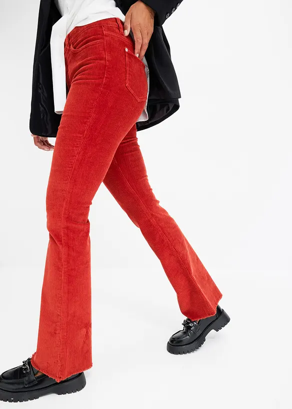 Pantalon évasé en velours côtelé, bonprix