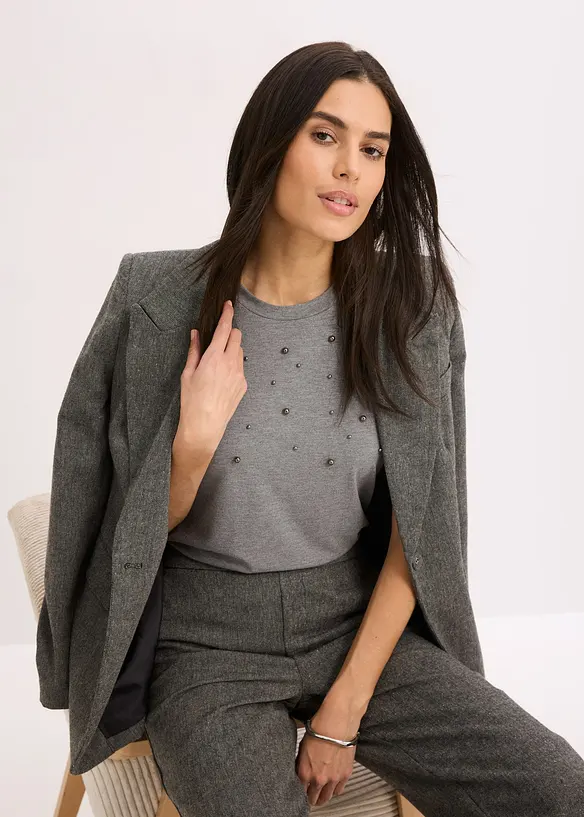 T-shirt avec perles, bonprix