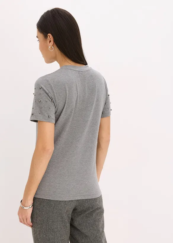 T-shirt avec perles, bonprix