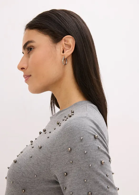 T-shirt avec perles, bonprix
