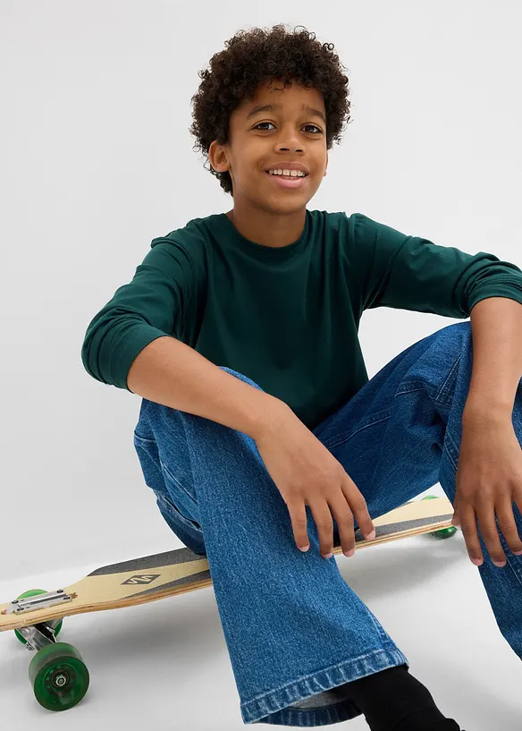 Lot de 3 T-shirts manches longues coton, bonprix